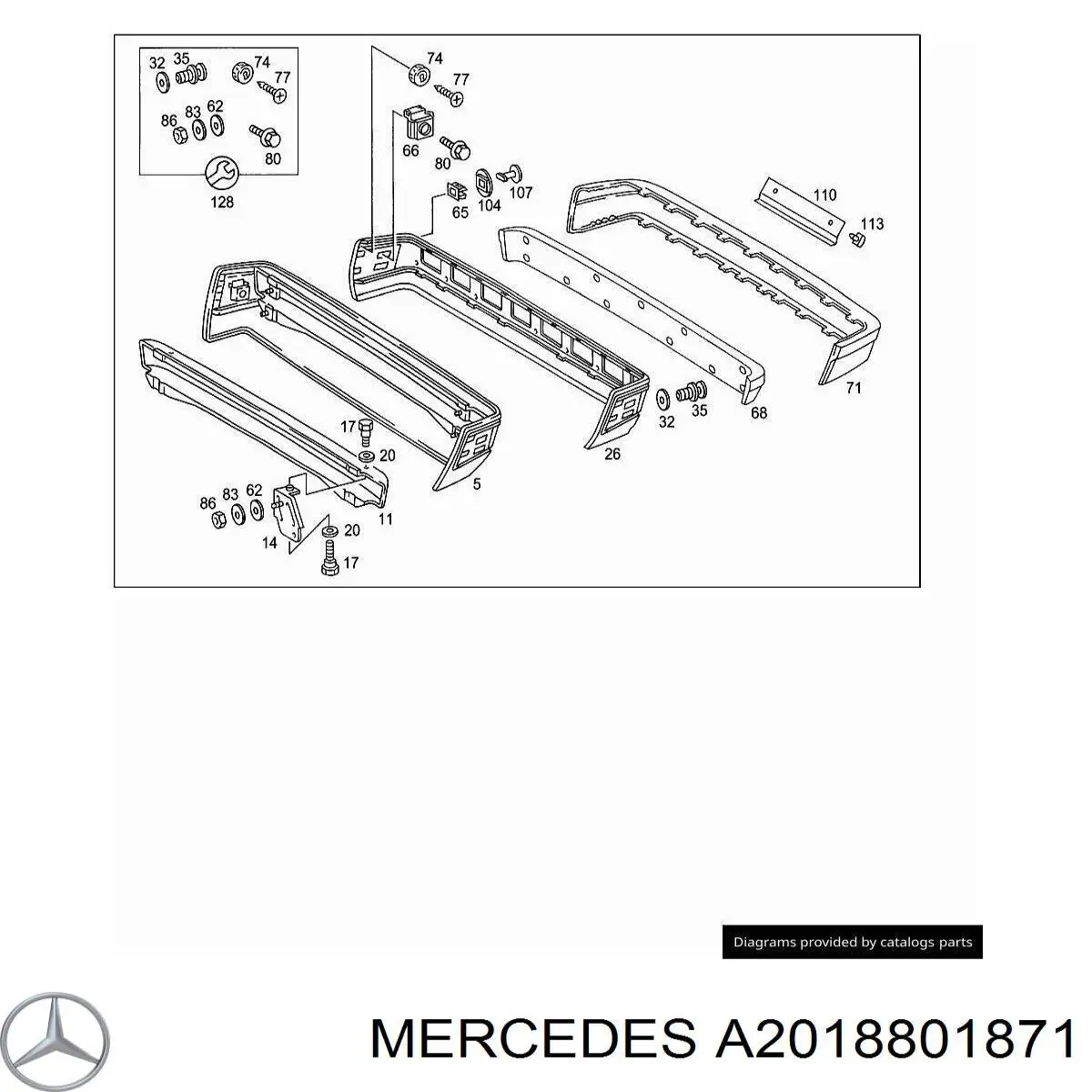 A2018801871 Mercedes Defensa trasero