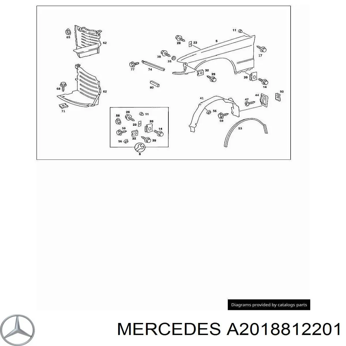 Guardabarros delanteros derecho Mercedes A2018812201 precio, desde 917,01 EUR