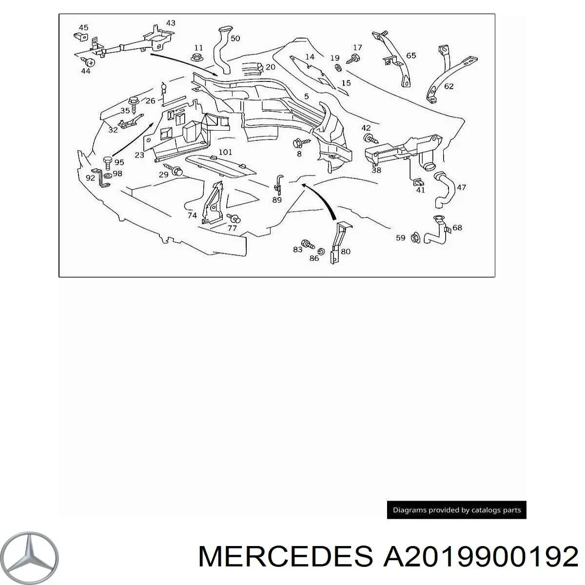 Comprar A2019900192 Mercedes Clip de fijación de revestimiento de puerta