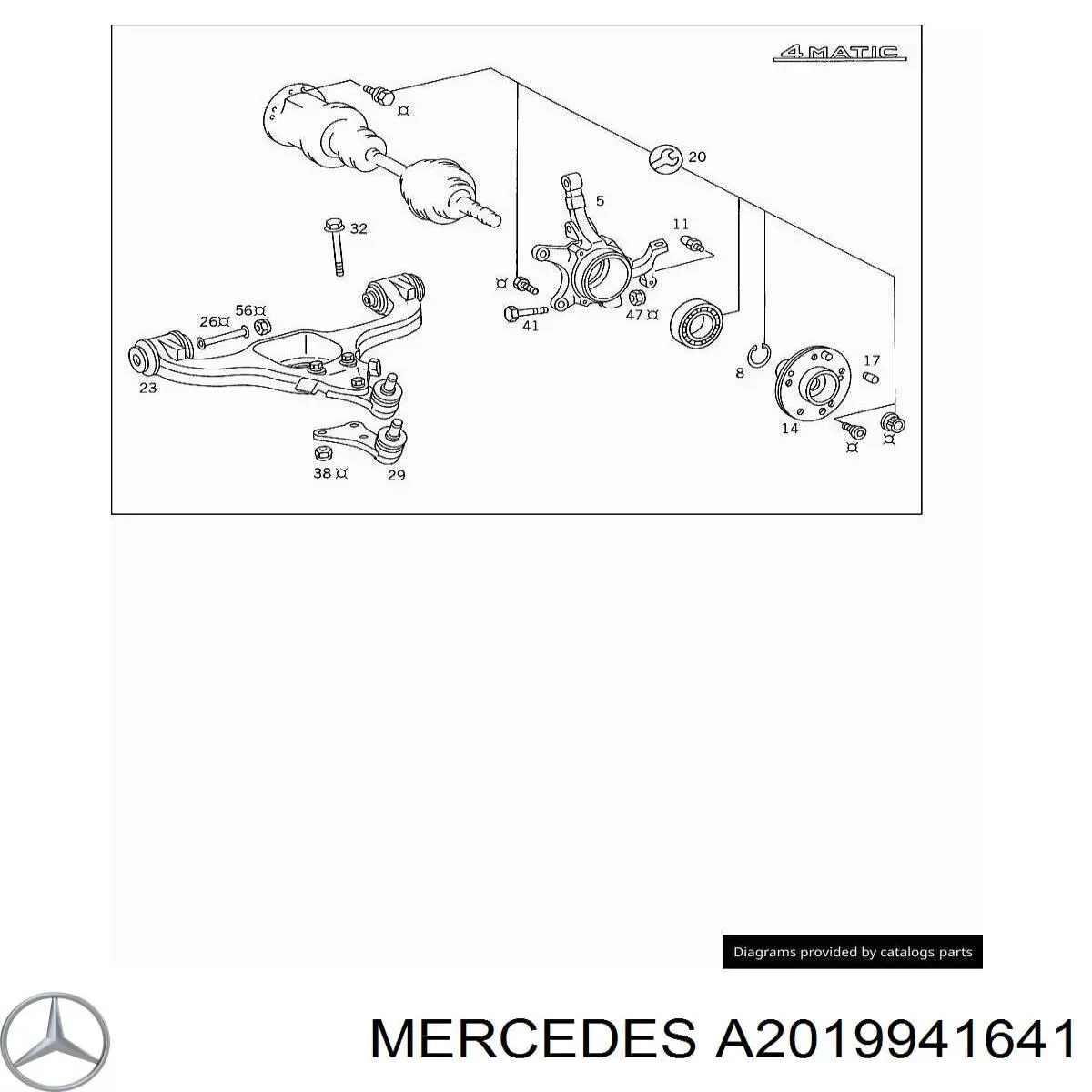 Anillo de retención del cojinete de la rueda delantera Mercedes A2019941641 precio, desde 1,74 EUR