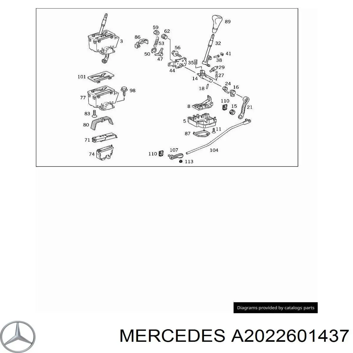 A2022601437 Mercedes varilla de cambio de marcha