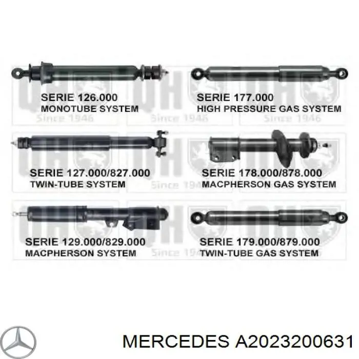 Comprar A2023200631 Mercedes Amortiguador trasero