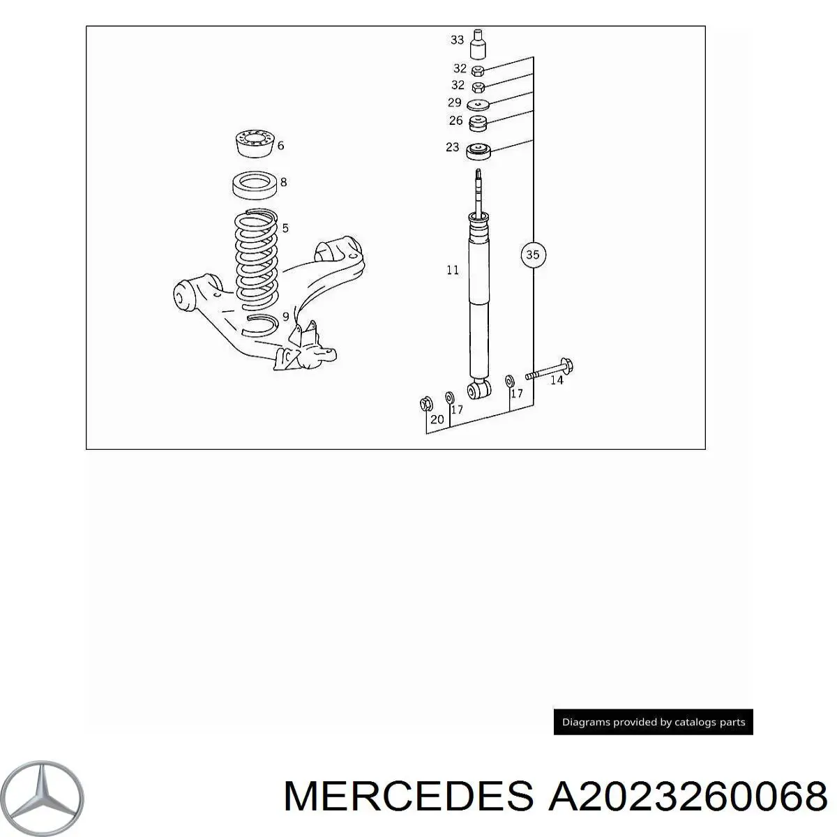 Comprar A2023260068 Mercedes Tope de amortiguador trasero