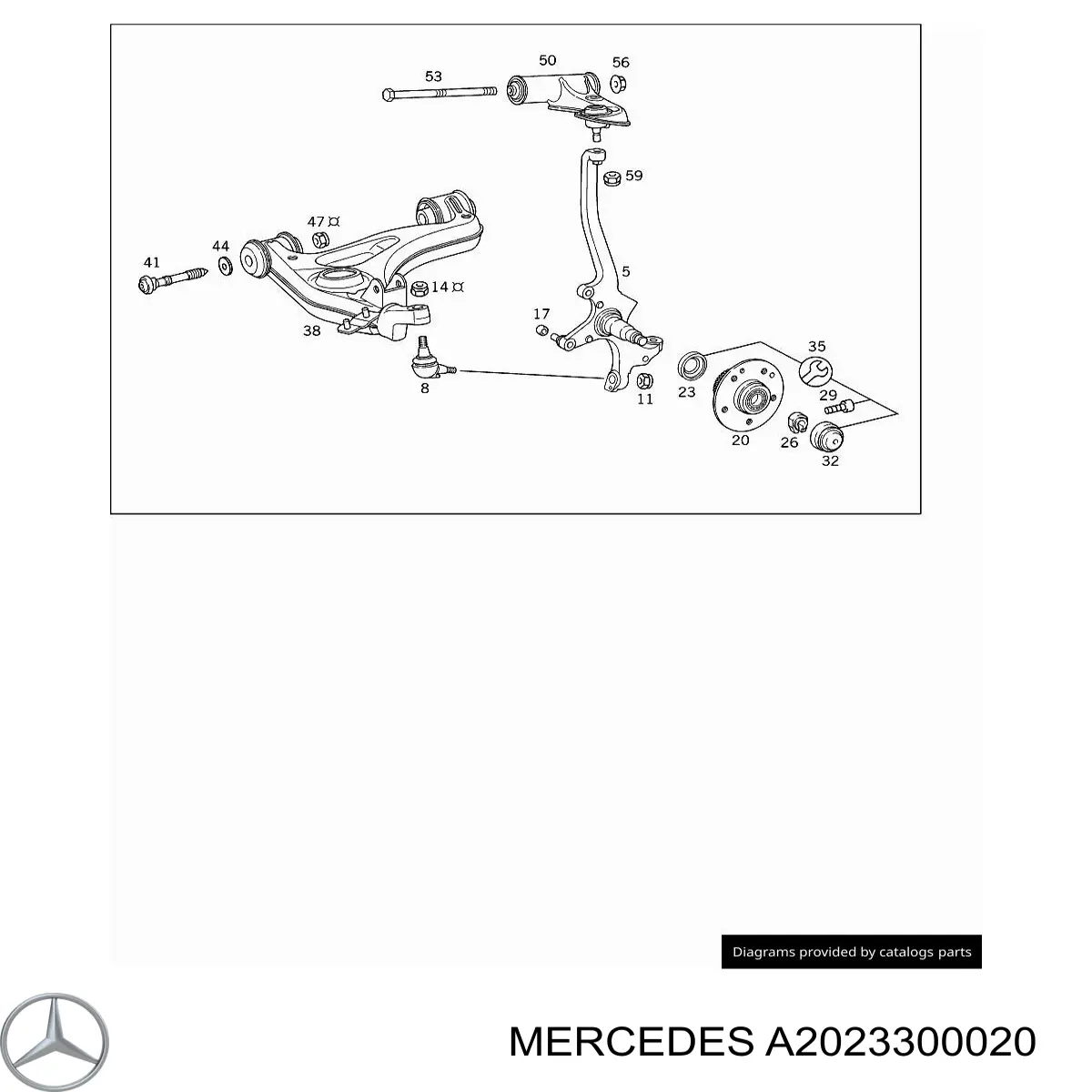 Muñón del eje, suspensión de rueda, delantero izquierdo para Mercedes C (W202)