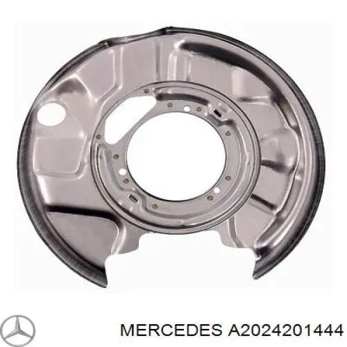 A2024201444 Mercedes chapa protectora contra salpicaduras, disco de freno trasero izquierdo