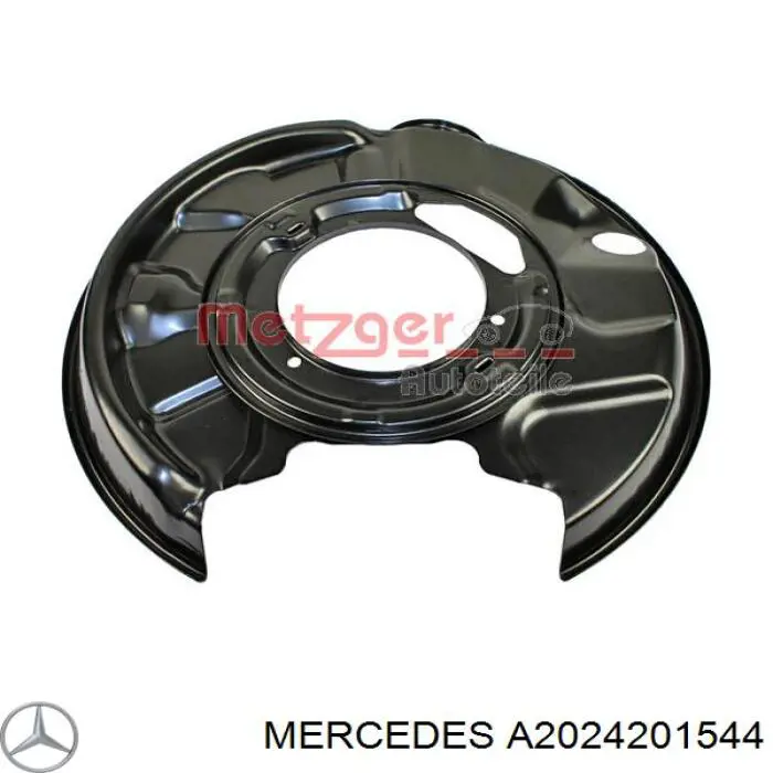A2024201544 Mercedes chapa protectora contra salpicaduras, disco de freno trasero derecho