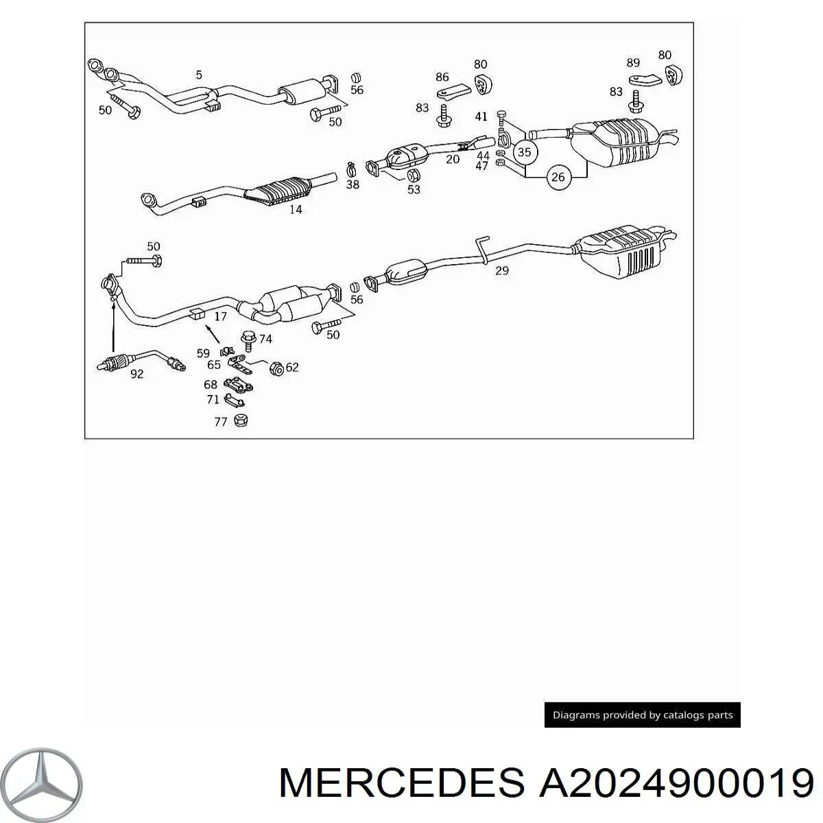 Tubo de escape delantero Mercedes A2024900019 precio, desde 229,88 EUR