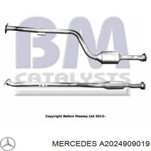 A2024909019 Mercedes Silenciador de escape delantero 