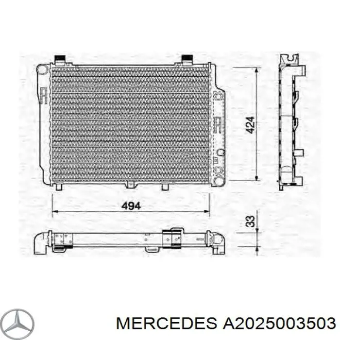 A2025003503 Mercedes radiador