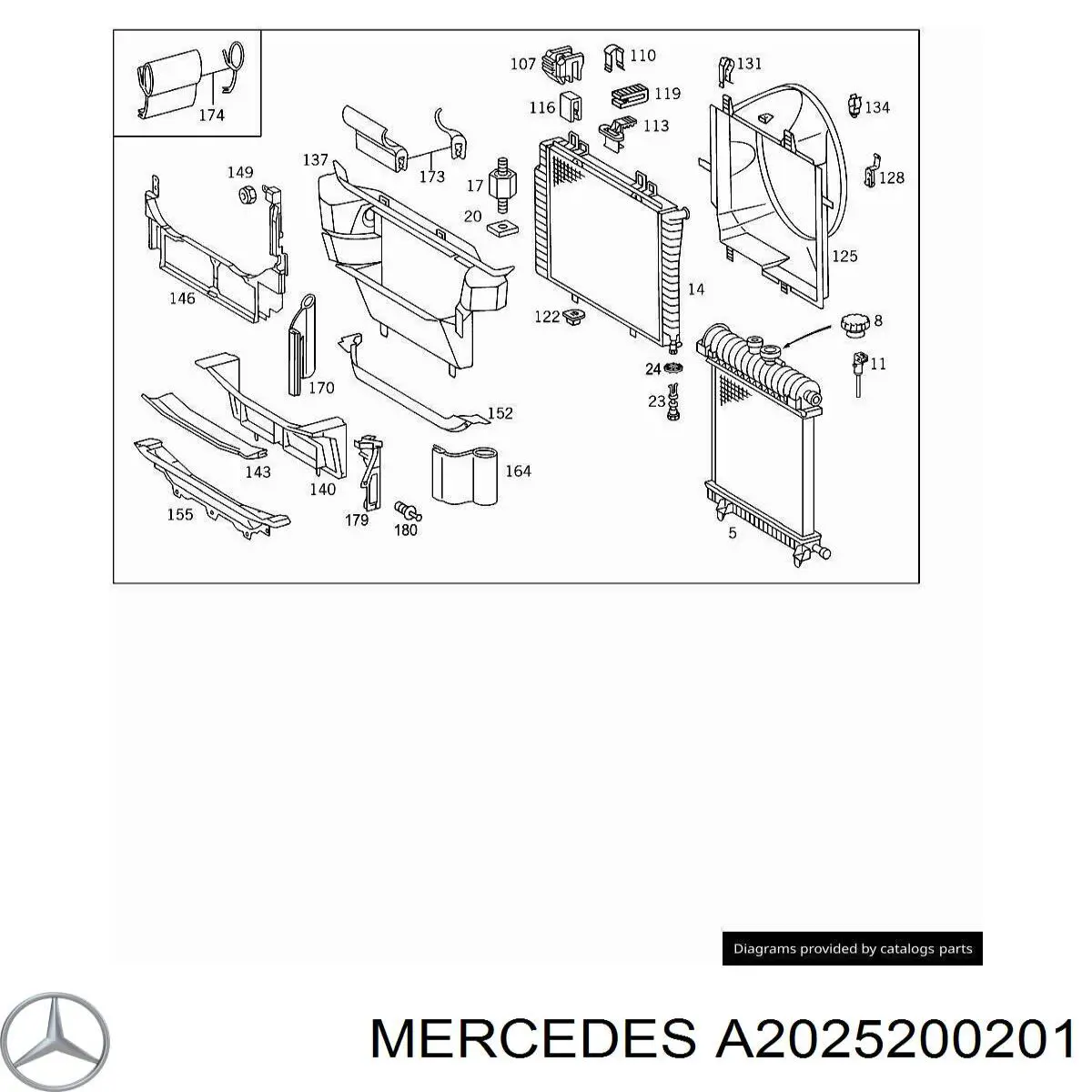 2025200201 Mercedes tubo flexible de aire de sobrealimentación izquierdo