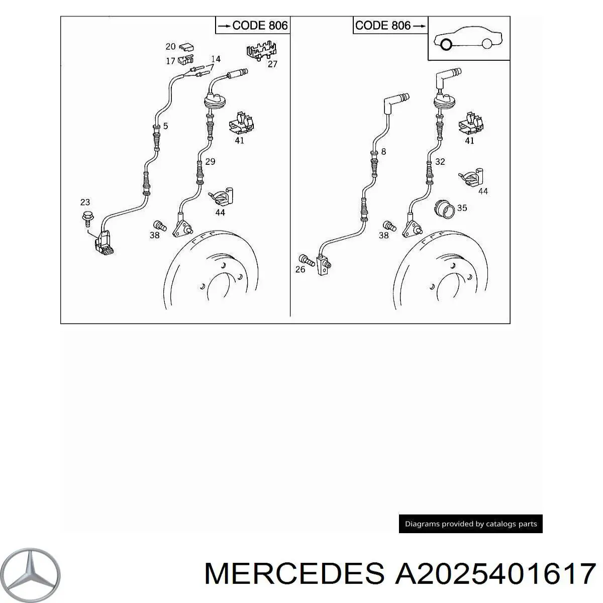 2025400617 Mercedes sensor abs delantero derecho