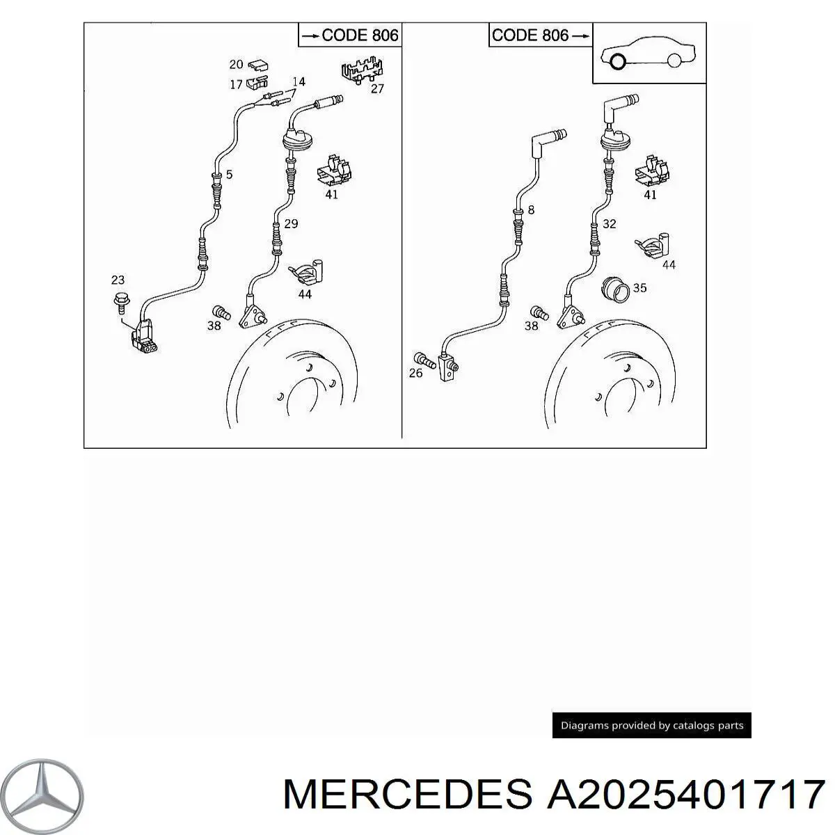 Sensor de freno, delantero izquierdo Mercedes A2025401717 precio, desde 197,67 EUR