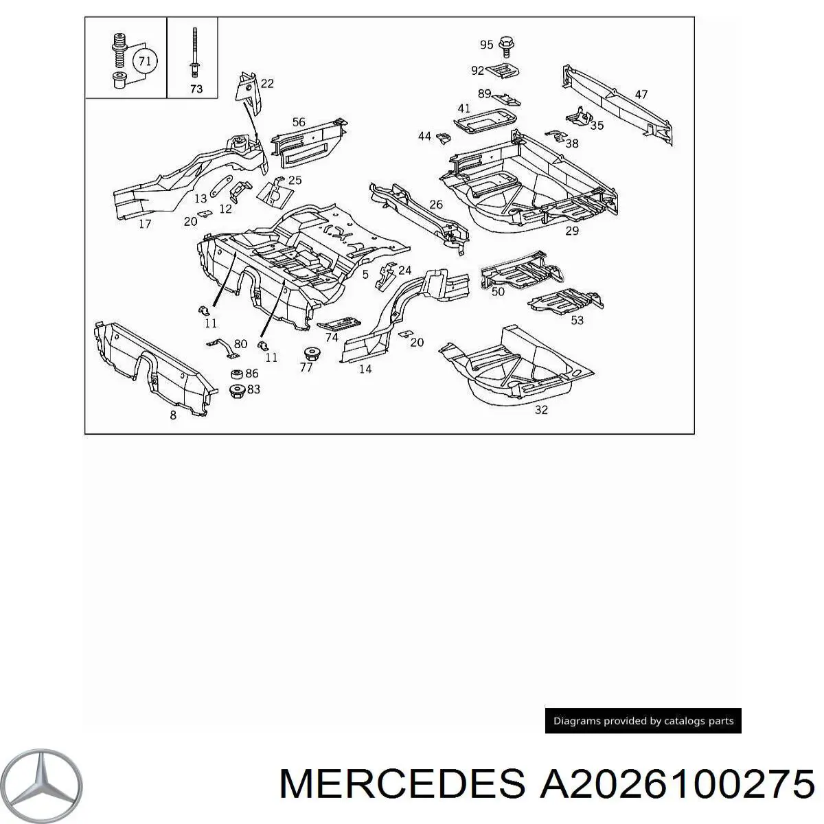 Fondo del maletero (hueco de la rueda de repuesto) Mercedes A2026100275 precio, desde  