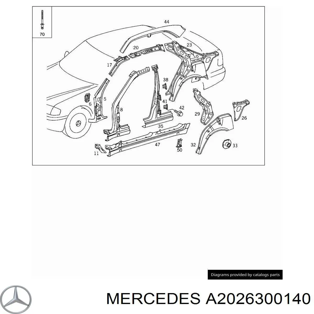 Comprar A2026300140 Mercedes Umbral exterior izquierdo