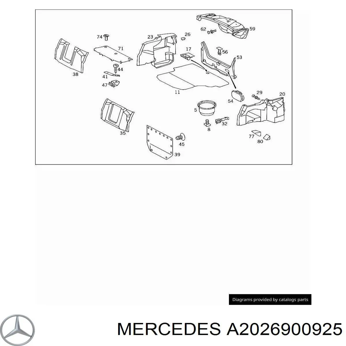 A2026900925 Mercedes maletero trasero