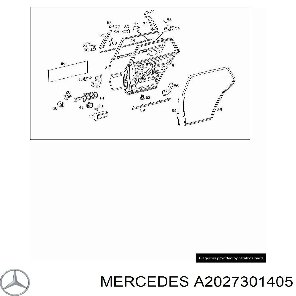 Puerta trasera derecha para Mercedes C (S202)