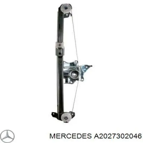 A2027302046 Mercedes mecanismo de elevalunas, puerta trasera derecha