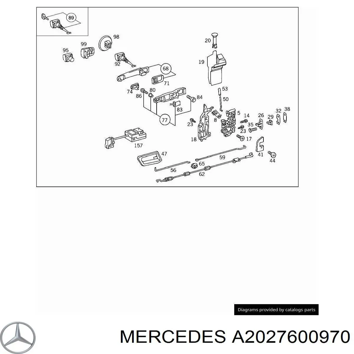 Tirador de puerta exterior delantero izquierda para Mercedes C (W202)