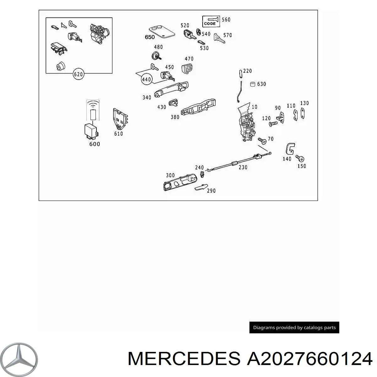Manecilla de puerta, equipamiento habitáculo, izquierda delantera/trasera para Mercedes C (S202)