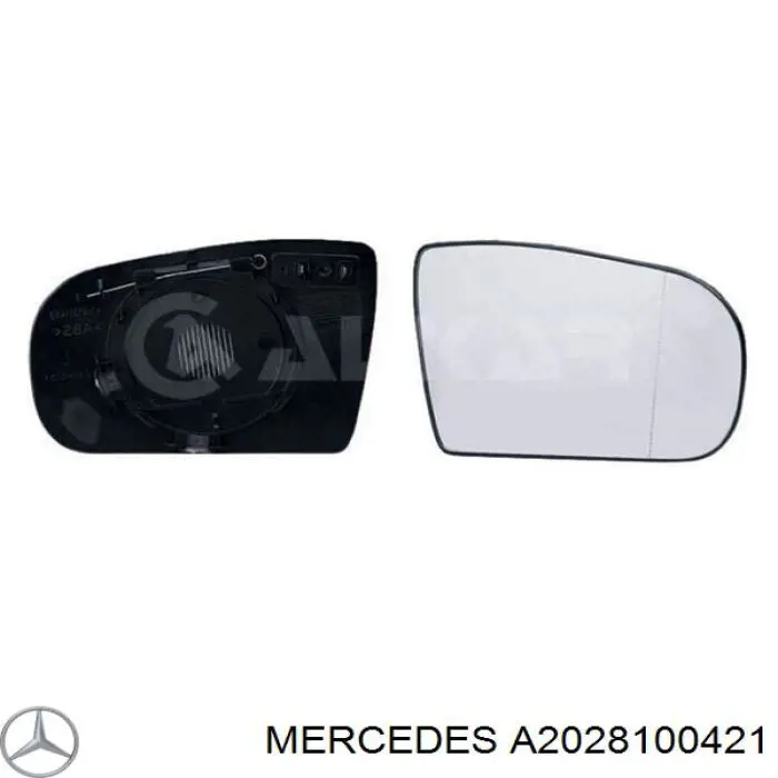 A2028100421 Mercedes cristal de espejo retrovisor exterior derecho