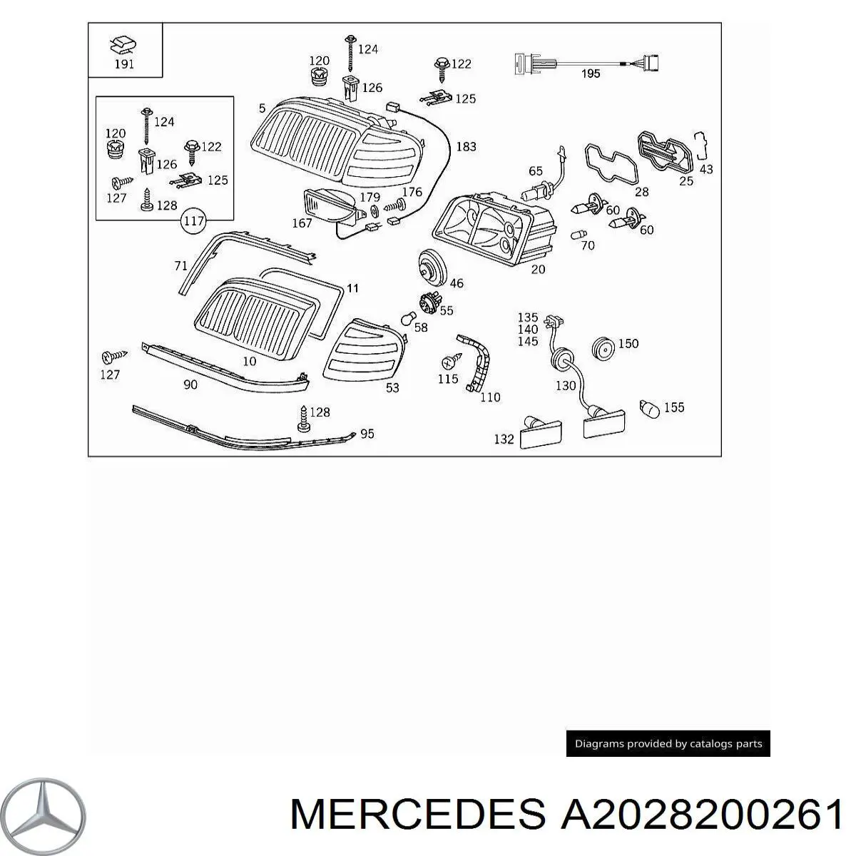 A2028200261 Mercedes faro derecho