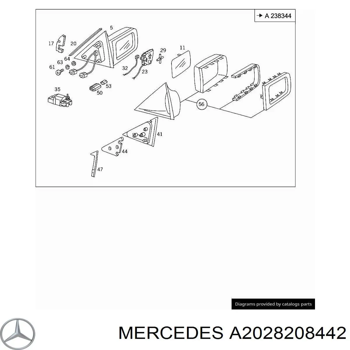 Motor del ajuste de la lente del espejo retrovisor derecho Mercedes A2028208442 precio, desde 78,41 EUR