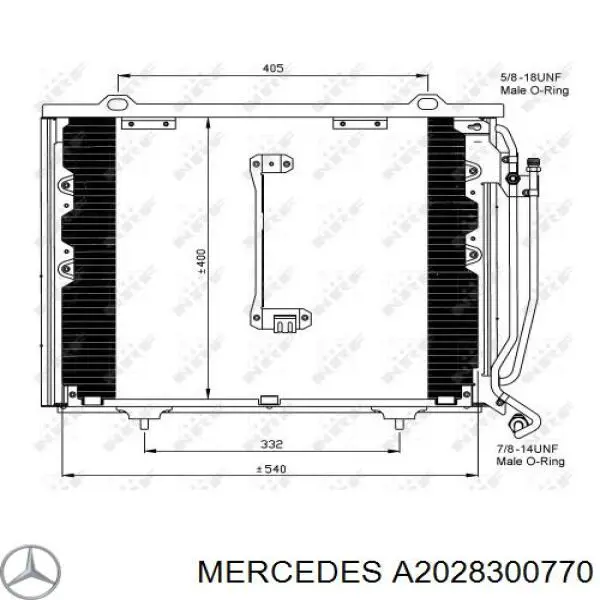 Comprar A2028300770 Mercedes Condensador de aire acondicionado
