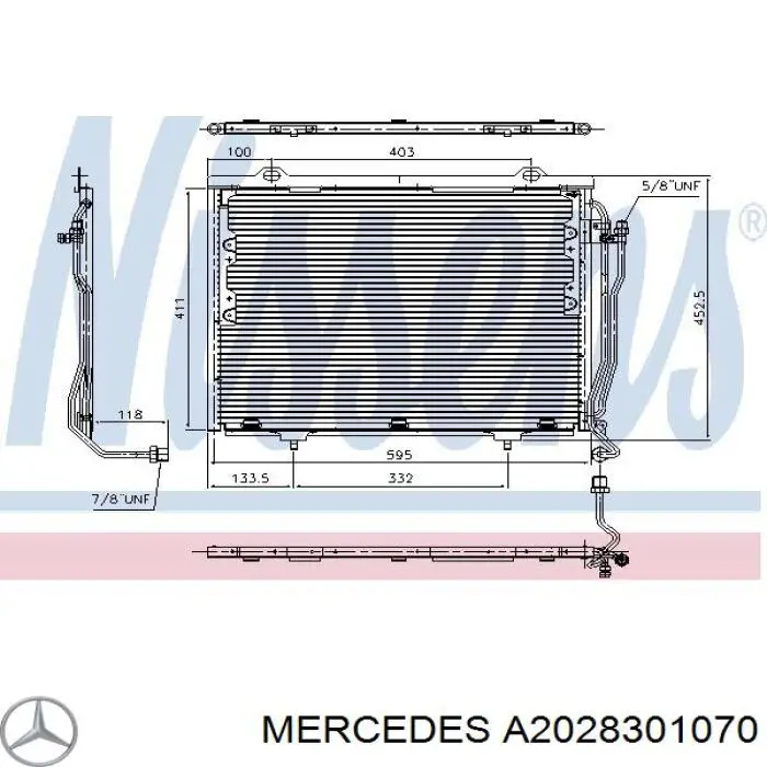 A2028301070 Mercedes condensador aire acondicionado