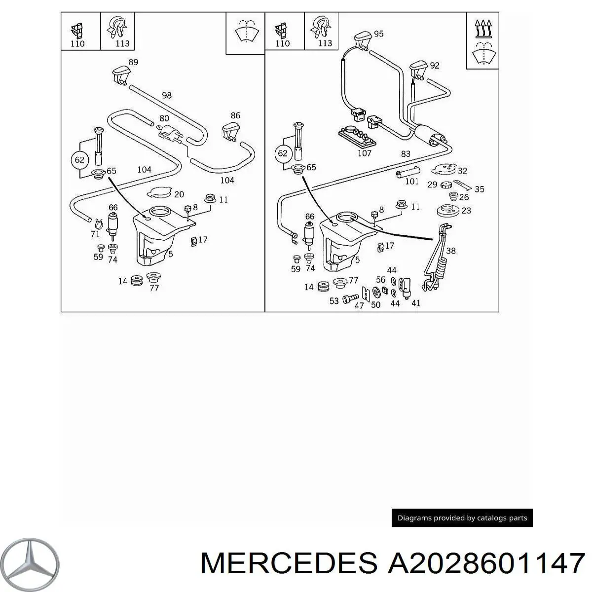 A2028601147 Mercedes tobera de agua regadora, lavado de parabrisas, izquierda