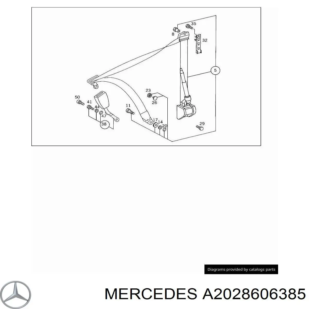 Comprar A2028606385 Mercedes Cinturón de seguridad delantero izquierdo
