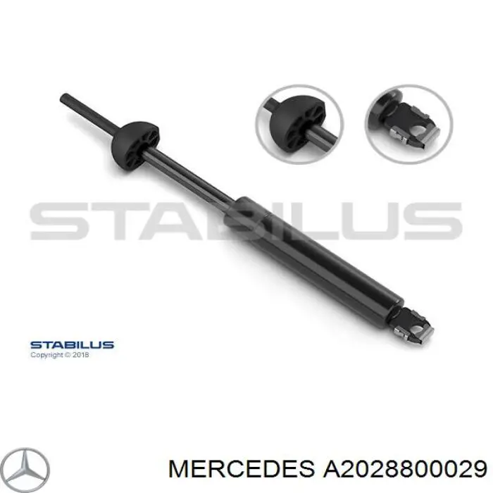 Muelle neumático, tapa delantera Mercedes A2028800029 precio, desde 11,91 EUR