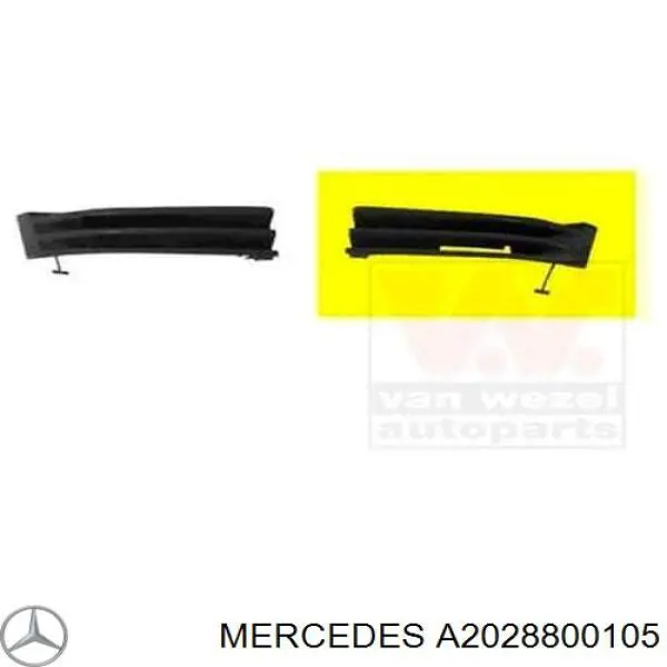 Rejilla de ventilación, parachoques delantero, izquierda para Mercedes C (W202)