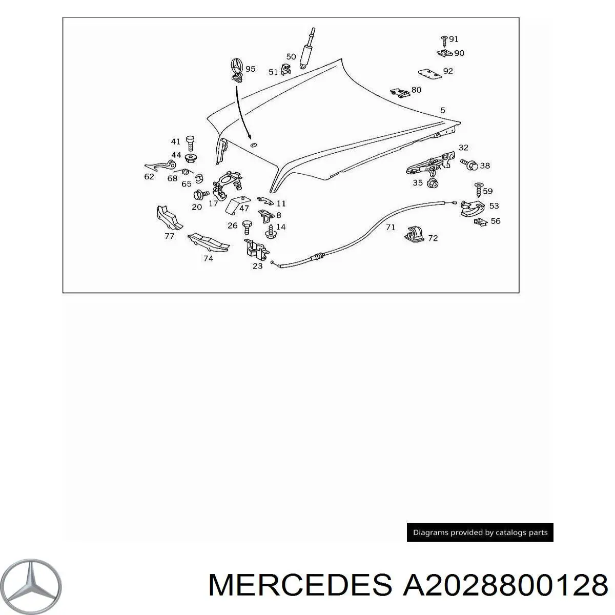 Bisagra izquierda del capó Mercedes A2028800128 precio, desde 47,92 EUR