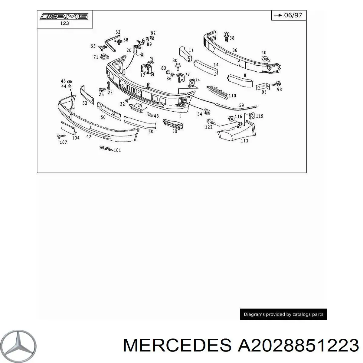 2028851223 Mercedes rejilla de ventilación, parachoques trasero, derecha