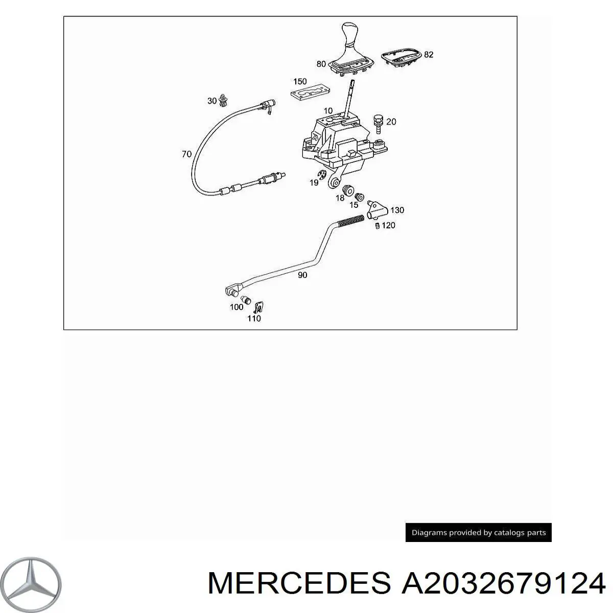 A2032679124 Mercedes palanca selectora cambio de marcha