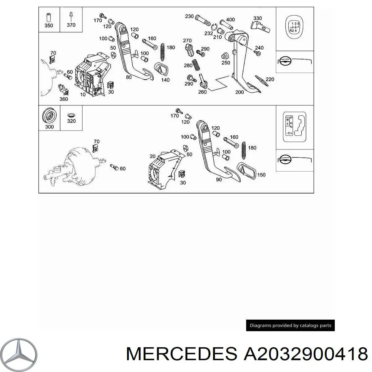 A2032900418 Mercedes pedal de freno