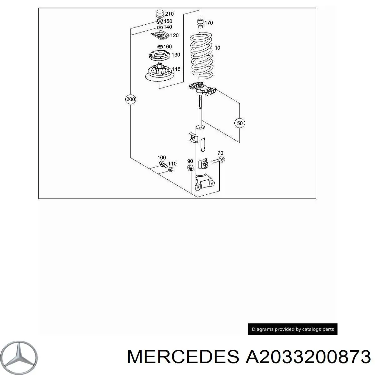 A2033200873 Mercedes soporte amortiguador delantero