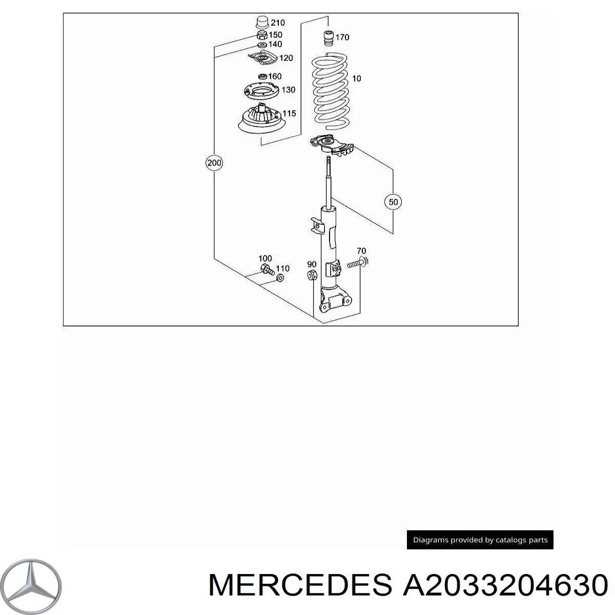 Amortiguador trasero derecho para Mercedes C (W203)