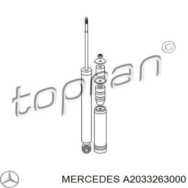 A2033263000 Mercedes amortiguador trasero