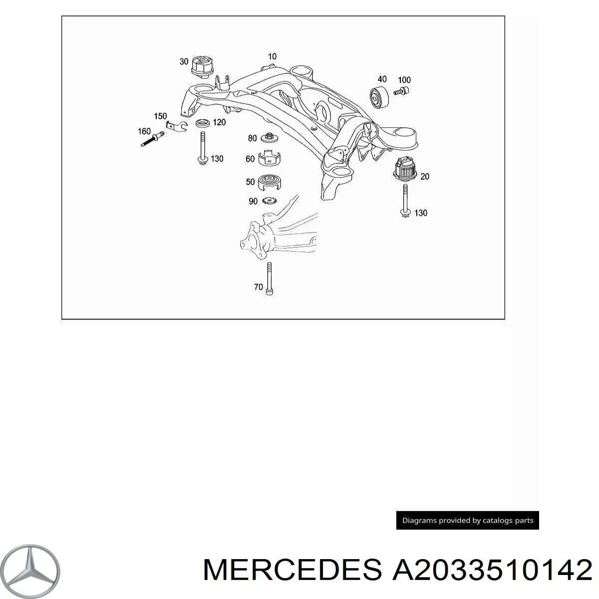 Silentblock del subchasis trasero Mercedes A2033510142 precio, desde 32,96 EUR