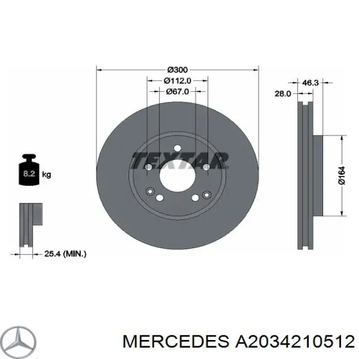 A2034210512 Mercedes Discos