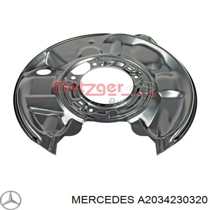 A2034230320 Mercedes chapa protectora contra salpicaduras, disco de freno trasero izquierdo