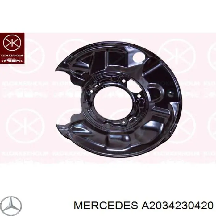 Comprar A2034230420 Mercedes Protector de disco de freno trasero derecho