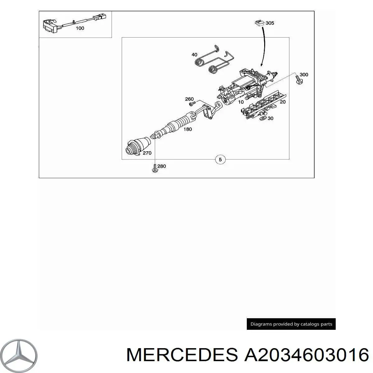2034603016 Mercedes columna de dirección