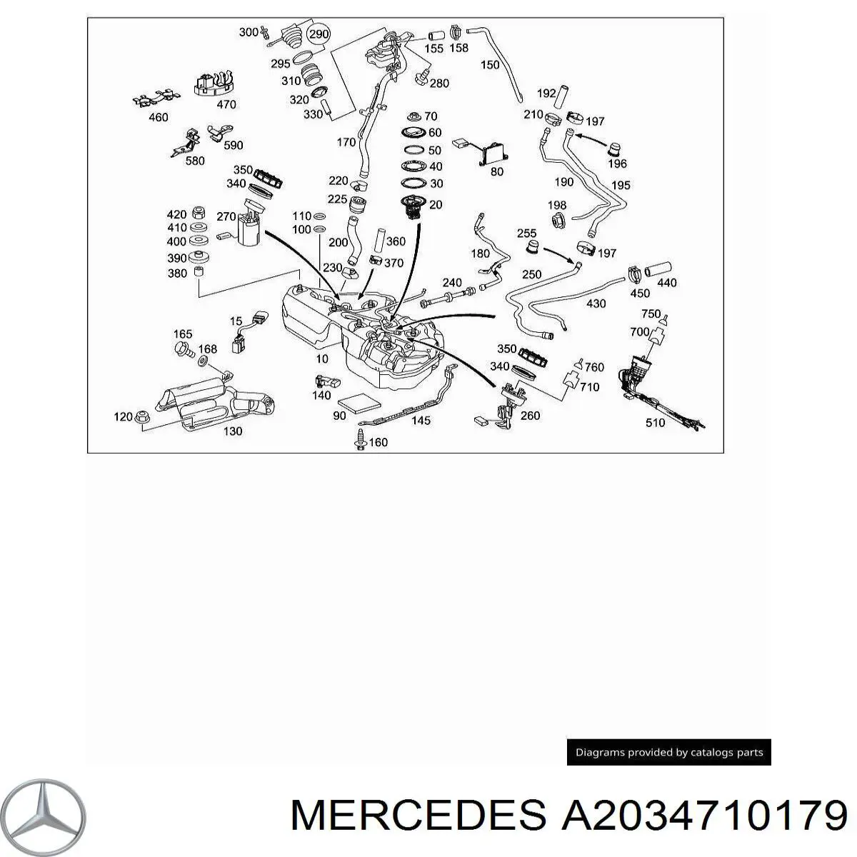 Comprar A2034710179 Mercedes Junta del sensor de nivel de combustible/bomba de combustible (depósito de combustible)