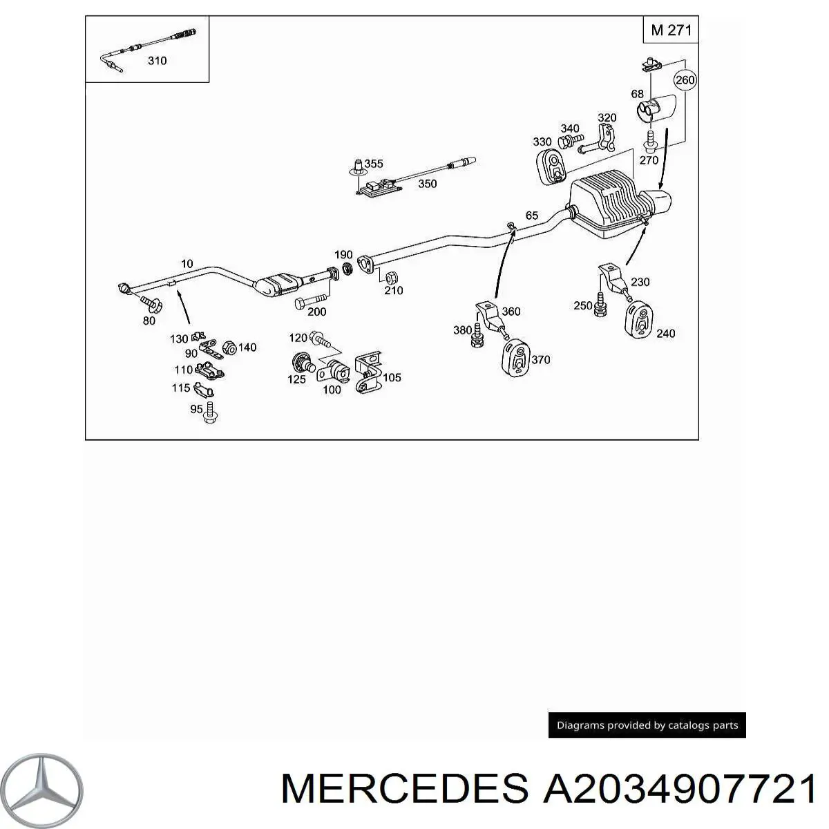 A2034907721 Mercedes Silenciador trasero