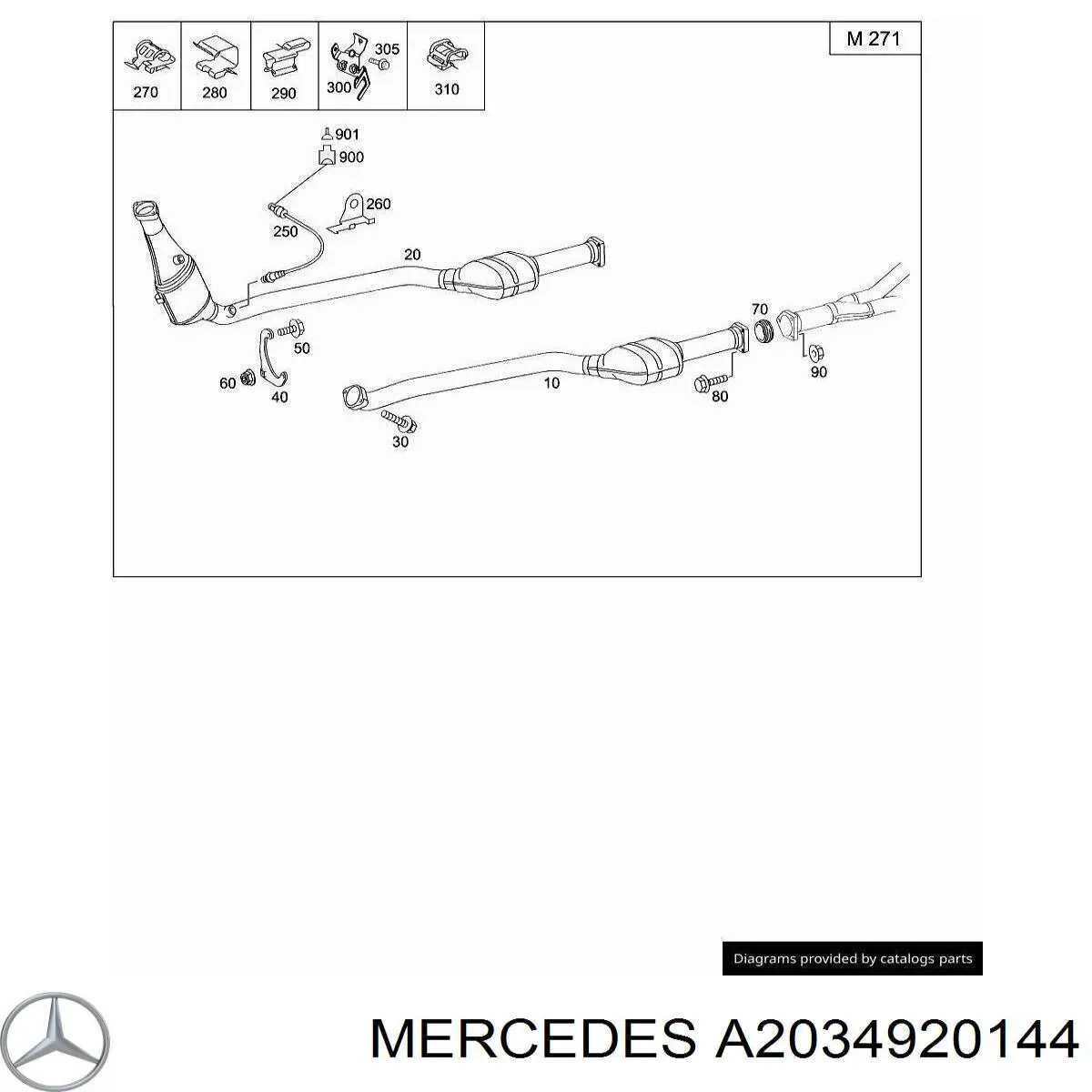 Almohadilla de tope, silenciador para Mercedes C (CL203)
