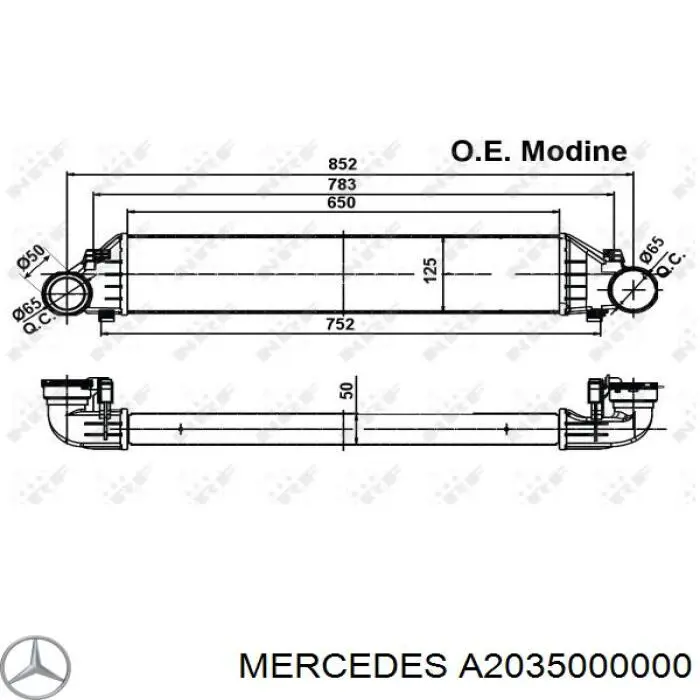 Comprar A2035000000 Mercedes Turbo intercooler