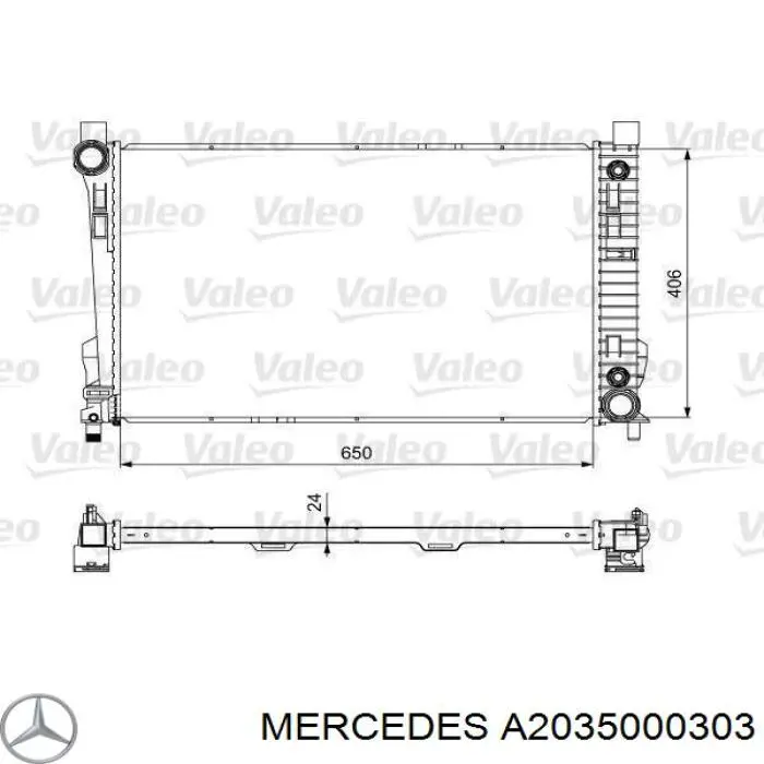 Água radiador Mercedes A2035000303 precio, desde 92,58 EUR