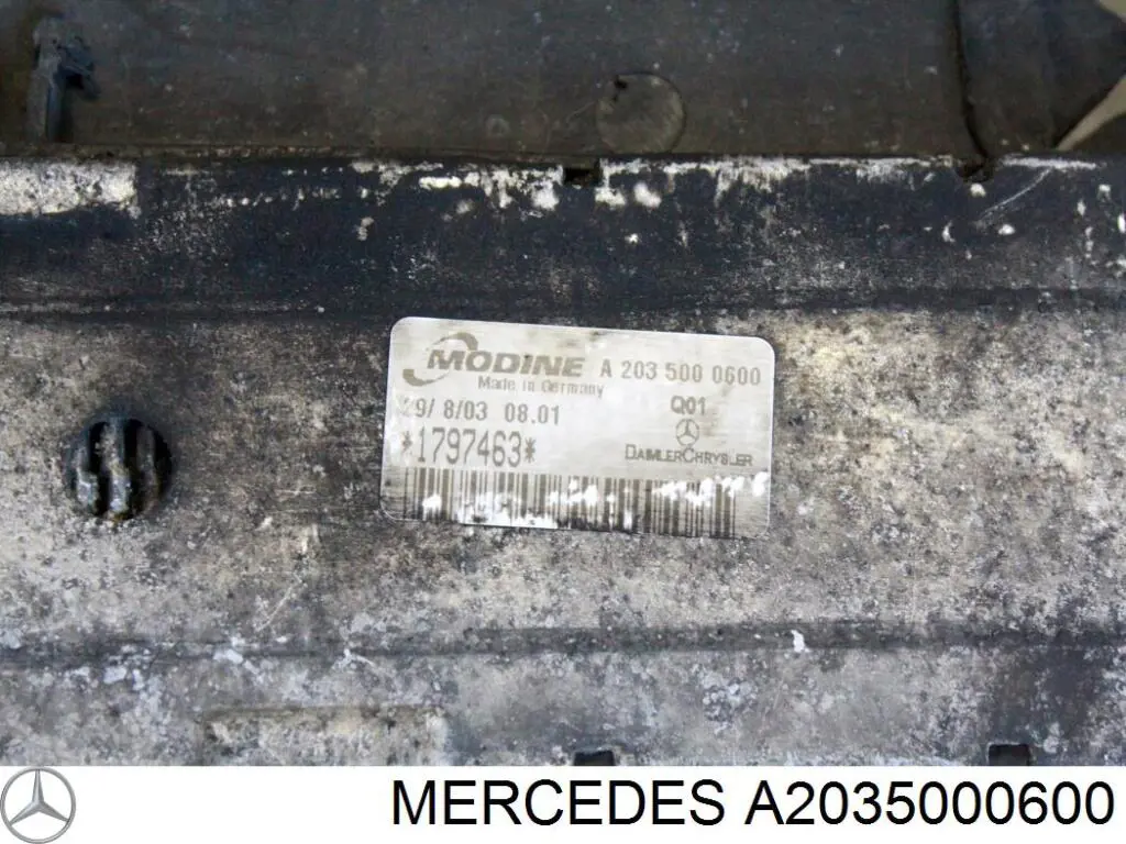 A2035000600 Mercedes radiador de aire de admisión